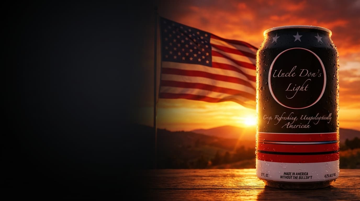 American flag at sunset